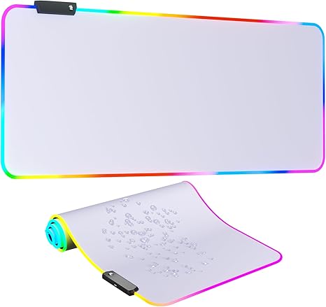 RGB LED Large Mouse Pad: Black or White