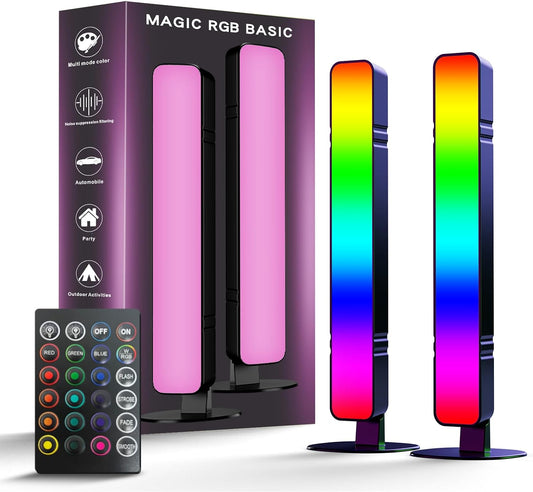 LED Light Bar, Music Sync RGB Light Bar, USB Ambient Lamp, Color Changing TV/Monitor Backlight with Remote Control, 15 Dynamic Modes