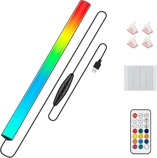 Monitor RGB Ambient Backlight Bar, LED Light for Desk Gaming Setup, USB Powered Light, 353 Color Change Modes, Wireless Remote