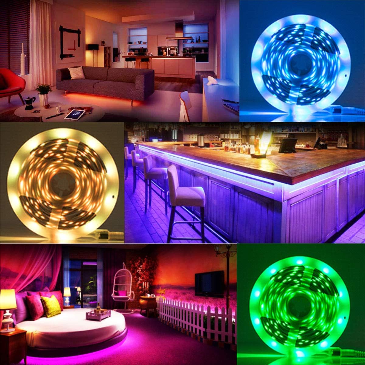 65.6Ft Led Strip Lights, Ultra Long RGB Color Changing LED Light Strips Kit with 44 Key Remote