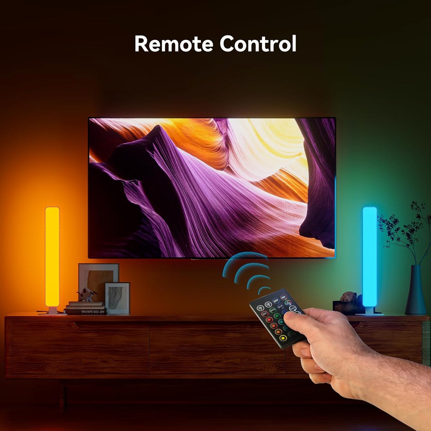 LED Light Bar, Music Sync RGB Light Bar, USB Ambient Lamp, Color Changing TV/Monitor Backlight with Remote Control, 15 Dynamic Modes
