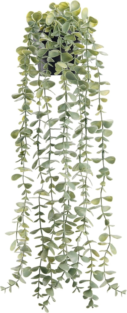 1 Piece Fake Hanging Plant, Artificial Potted Faux Eucalyptus Plants