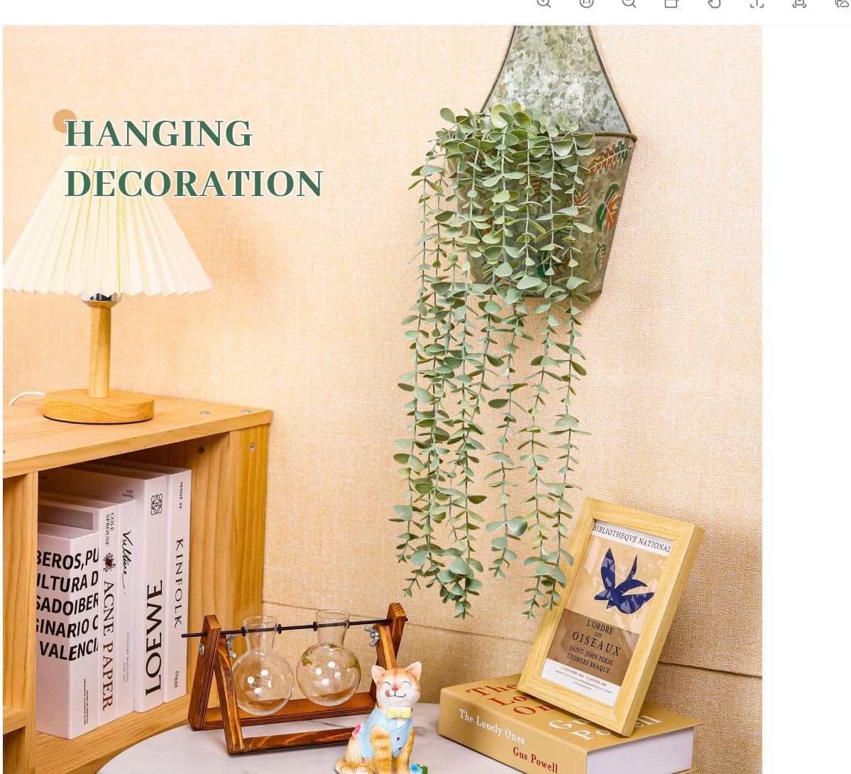 1 Piece Fake Hanging Plant, Artificial Potted Faux Eucalyptus Plants