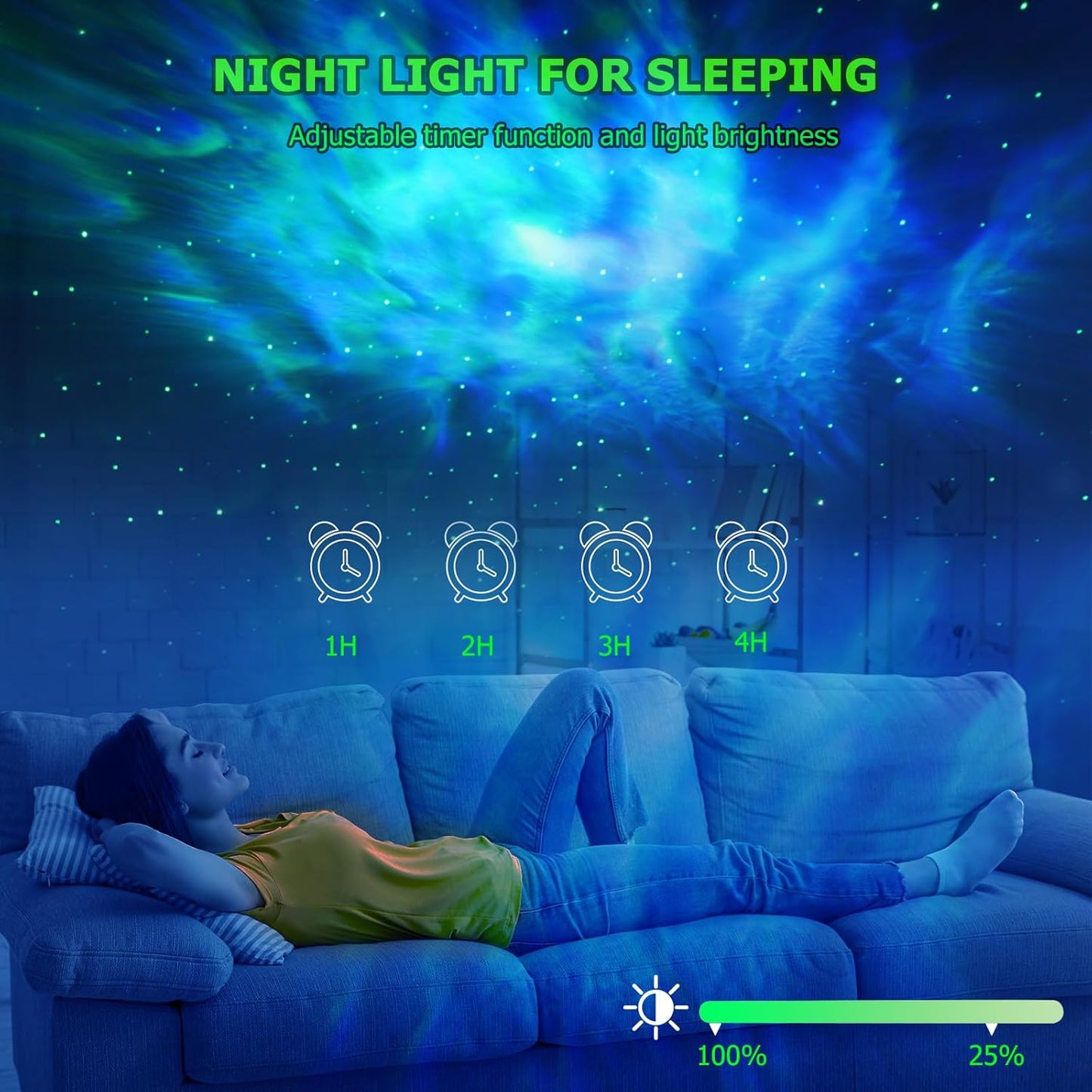 Galaxy Projector, Star Projector with Timer and Remote Control, 7 LED Different Colors