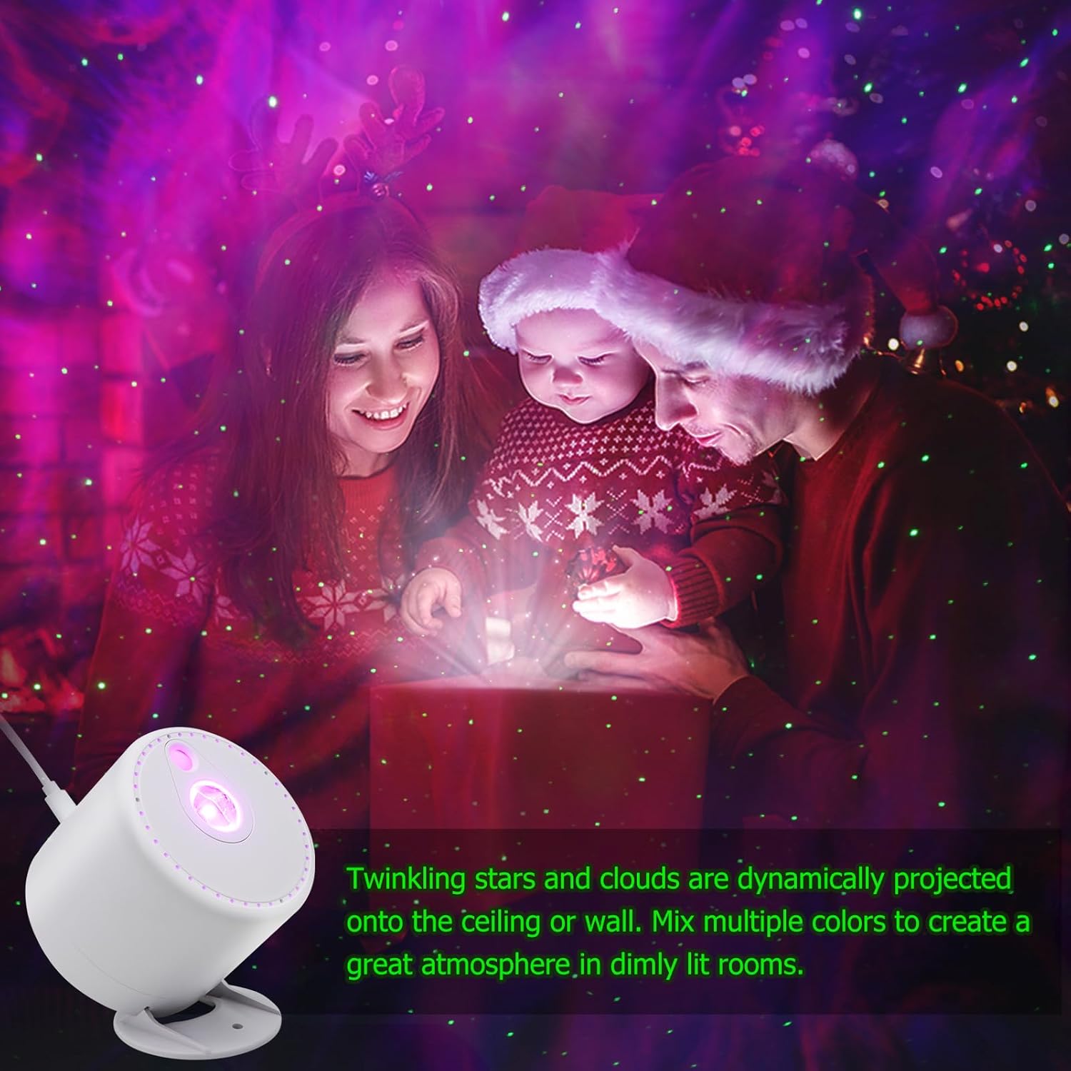 Galaxy Projector, Star Projector with Timer and Remote Control, 7 LED Different Colors