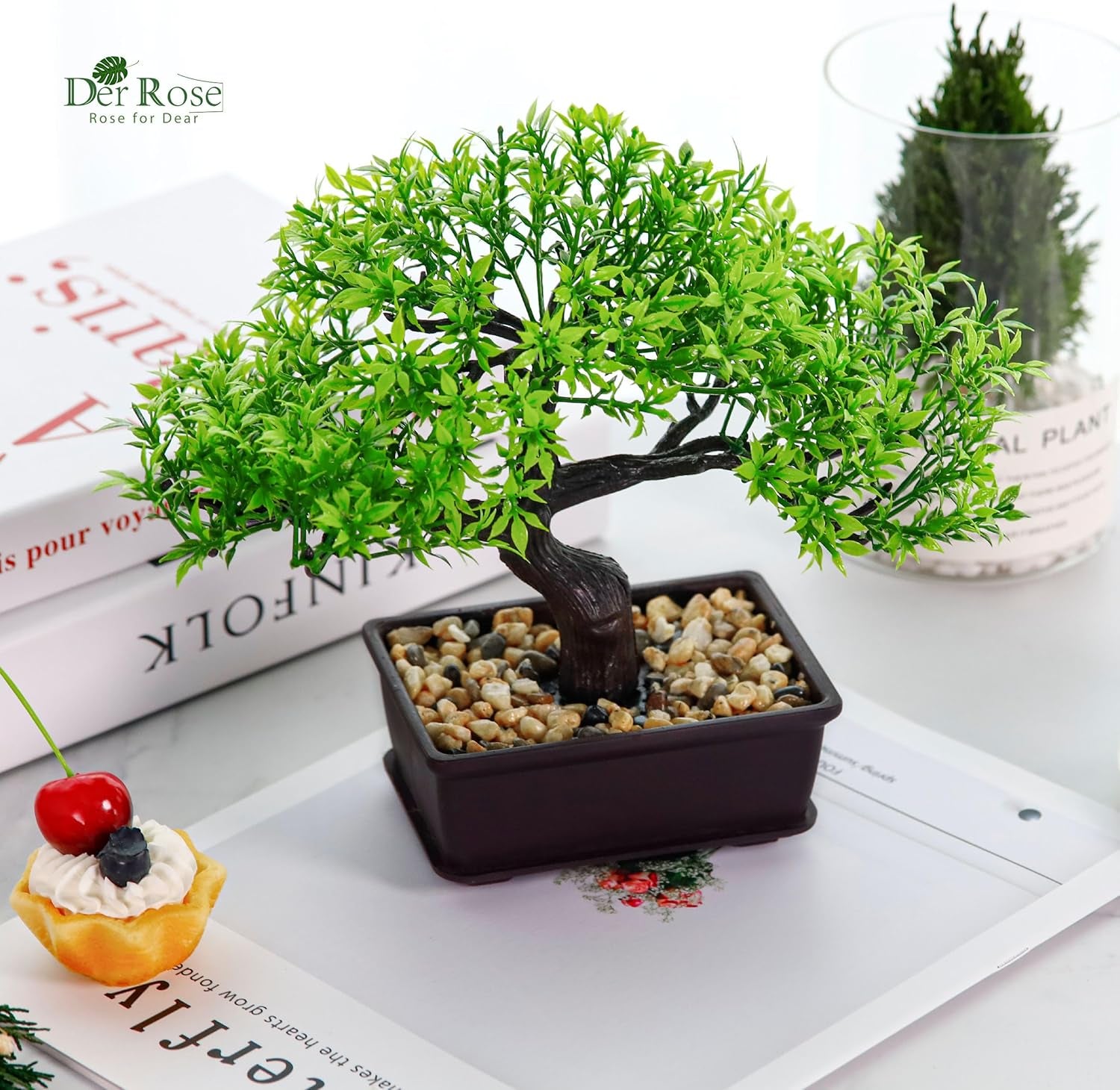 8'' Artificial Bonsai Tree Small Fake Potted Zen Plant