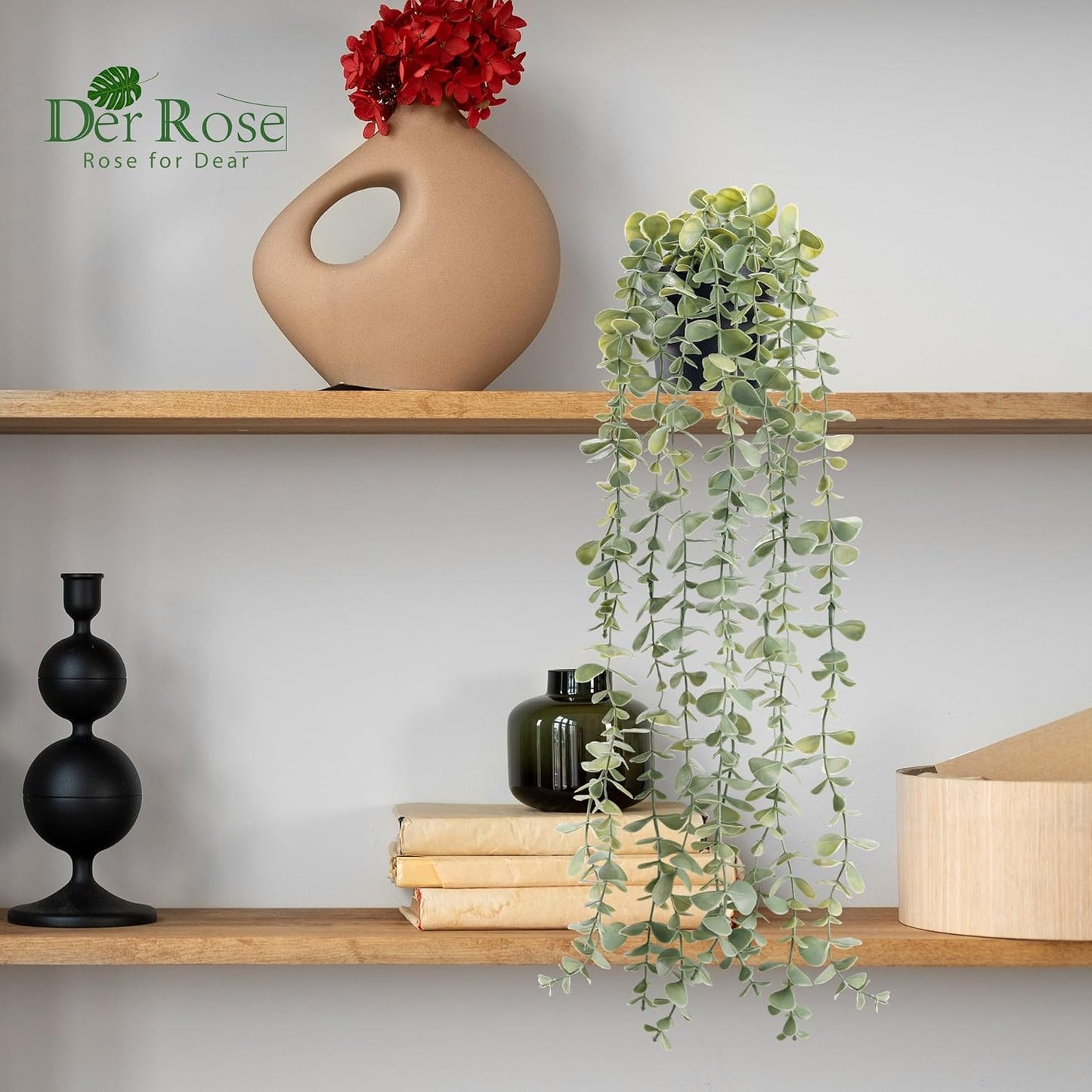 1 Piece Fake Hanging Plant, Artificial Potted Faux Eucalyptus Plants