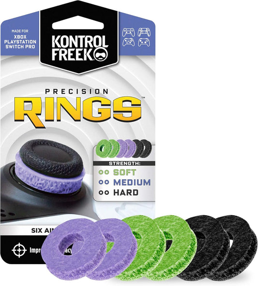Precision Rings | Aim Assist Motion Control for Playstation 4 (PS4), PS5, Xbox One, XBX, Switch Pro & Scuf Controller (Black/Purple/Green)