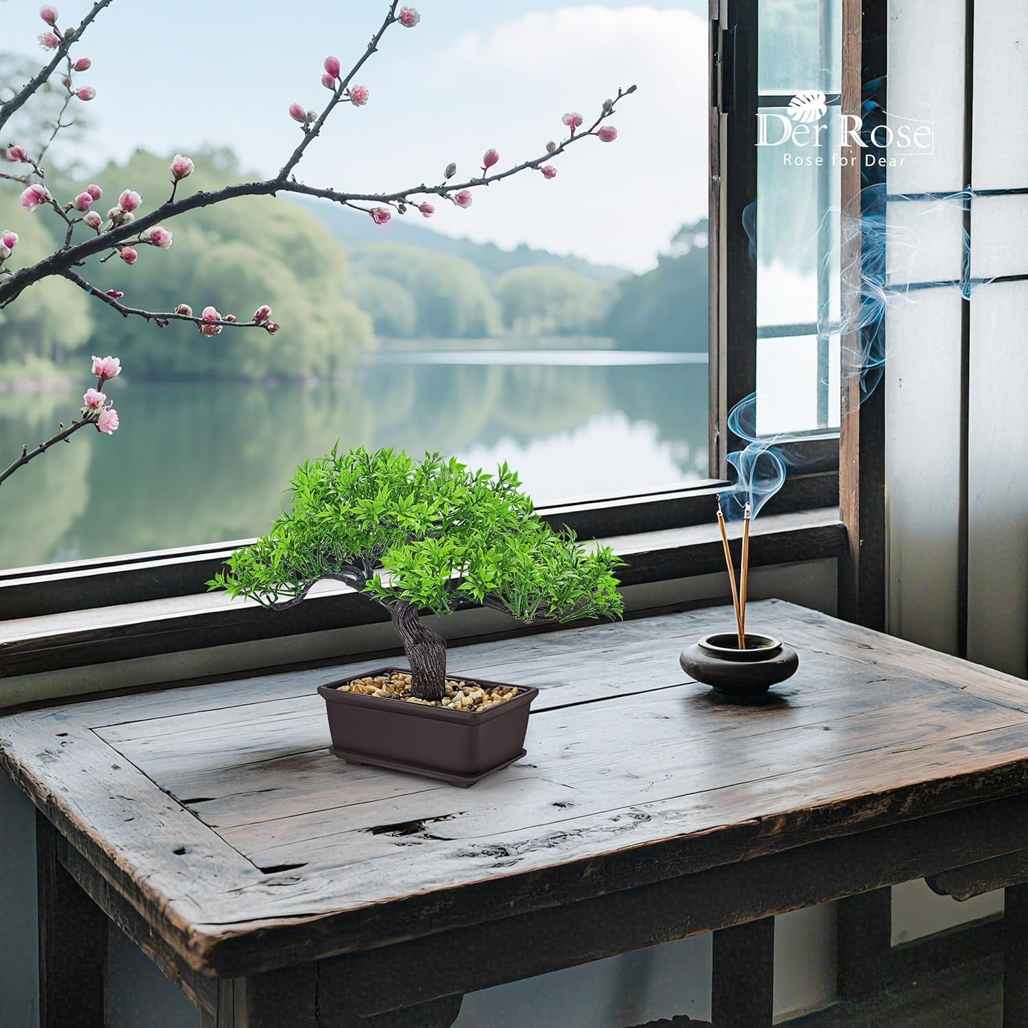 8'' Artificial Bonsai Tree Small Fake Potted Zen Plant