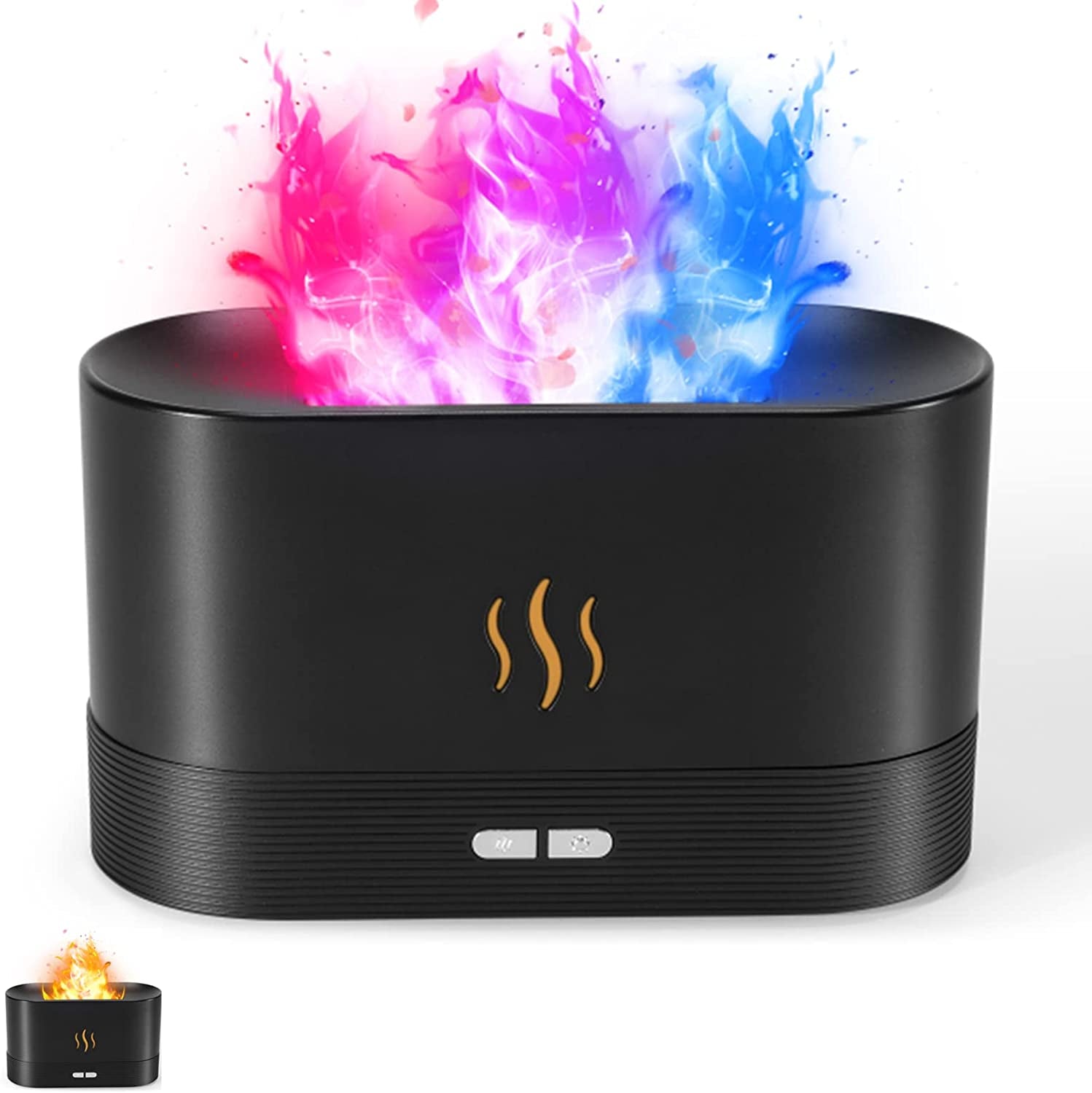 Colorful Flame Air Aroma Diffuser Humidifier, 7 Flame Colors Noiseless Essential Oil Diffuser