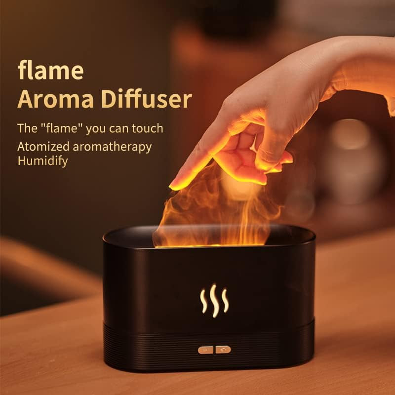 Colorful Flame Air Aroma Diffuser Humidifier, 7 Flame Colors Noiseless Essential Oil Diffuser