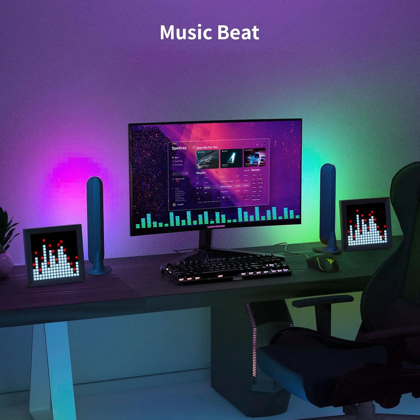 LED Light Display Panel Suit for RGB Light Bars, With Smart App Control 