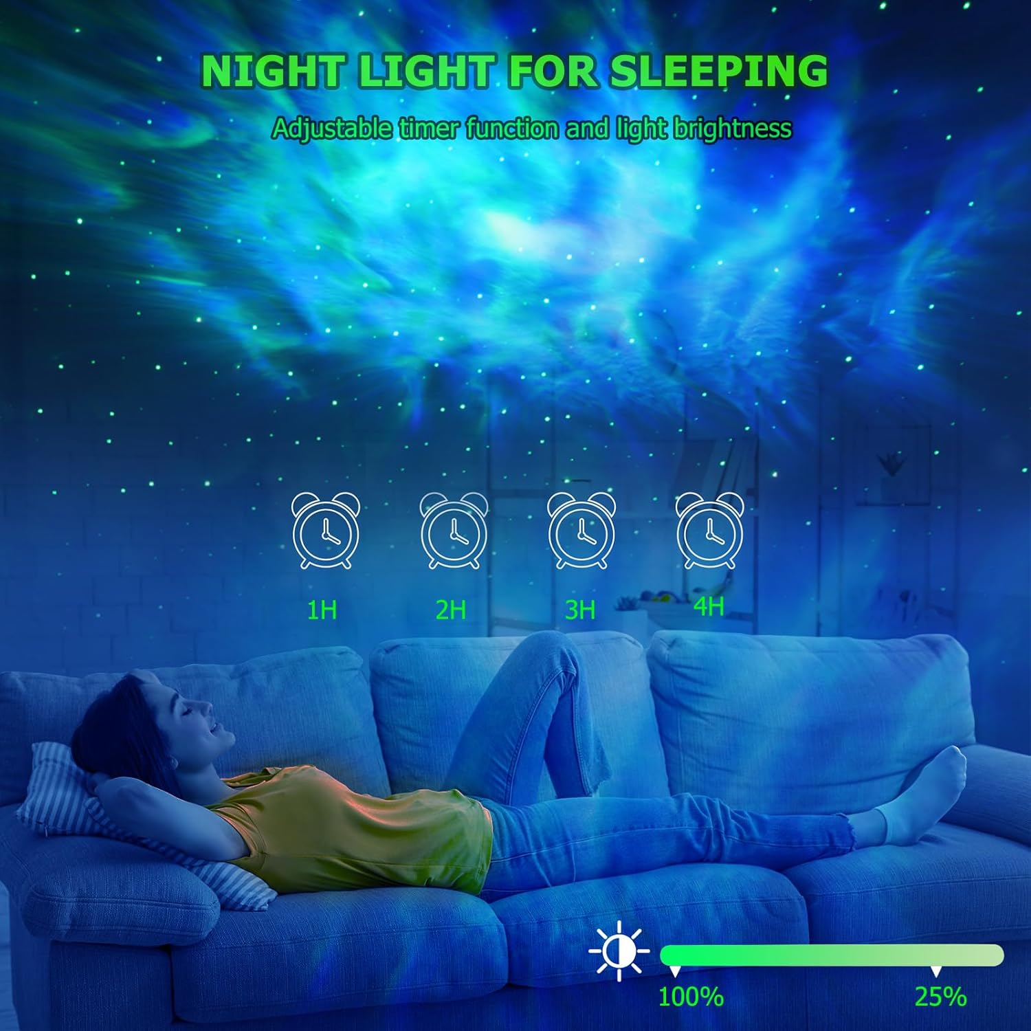 Galaxy Projector, Star Projector with Timer and Remote Control, 7 LED Different Colors
